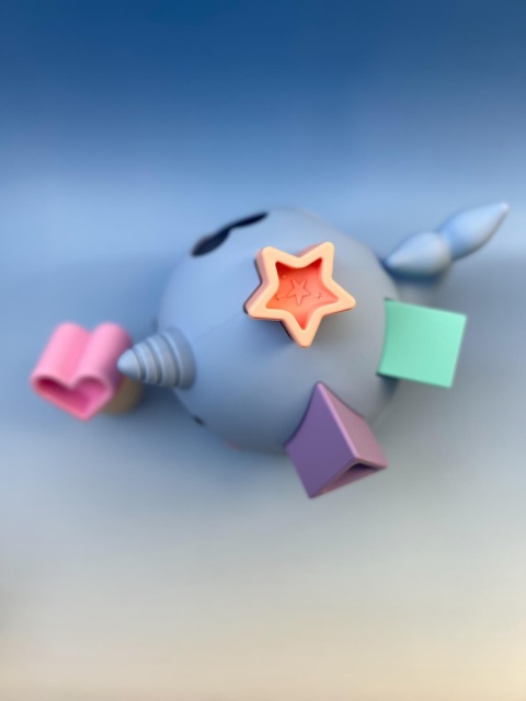 Morski Sorter Kształtów Jellystone Pastel silikonowy wieloryb różne kształty