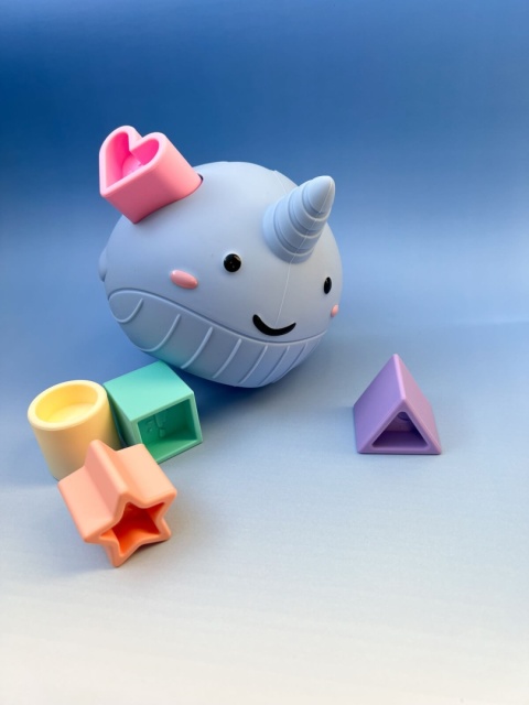 Morski Sorter Kształtów Jellystone Pastel silikonowy wieloryb gwiazdka kwadrat