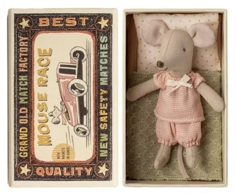 Myszka Maileg Młoda Siostra w Pudełku Zapałek