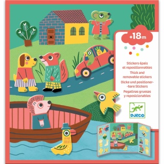 Naklejki wielokrotnego użytku Djeco zwierzęta