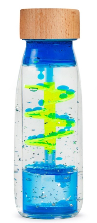 Niebieska Butelka sensoryczna dwufazowa Petit Boum Move Spirala