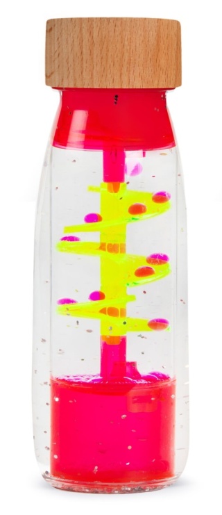 Różowa Butelka sensoryczna dwufazowa Petit Boum Move Spirala