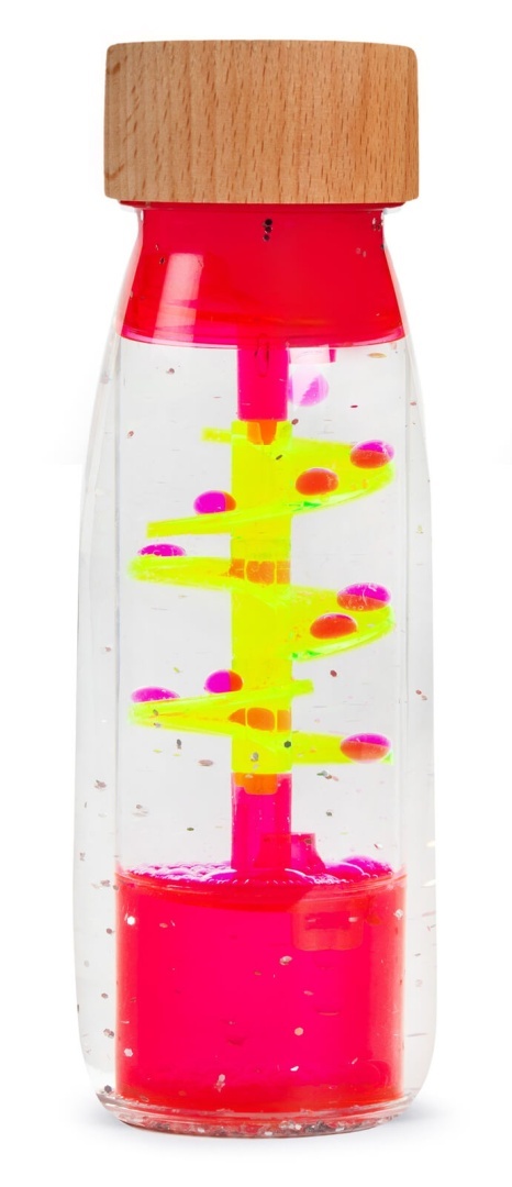 Różowa Butelka sensoryczna dwufazowa Petit Boum Move Spirala