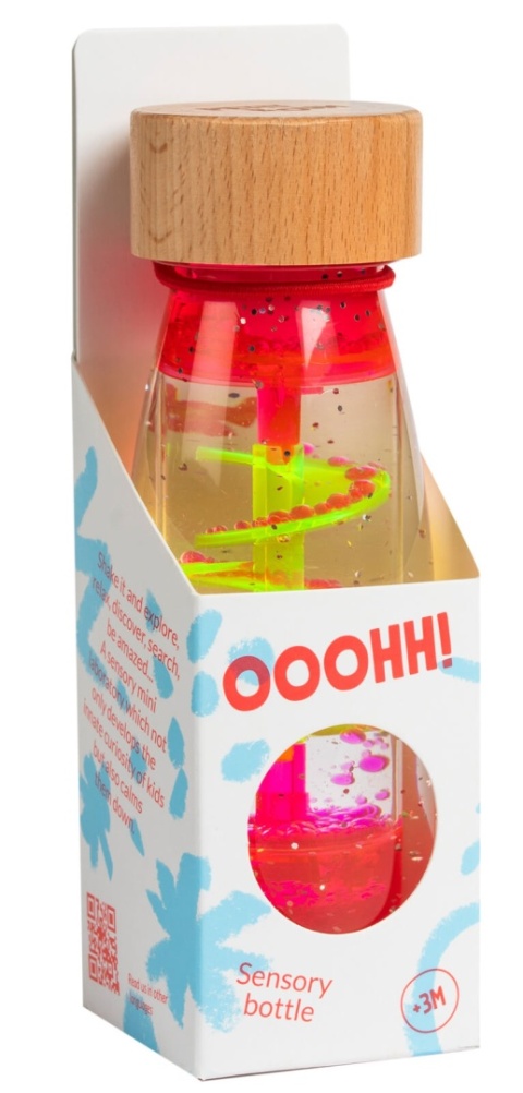 Różowa Butelka sensoryczna dwufazowa Petit Boum Move Spirala