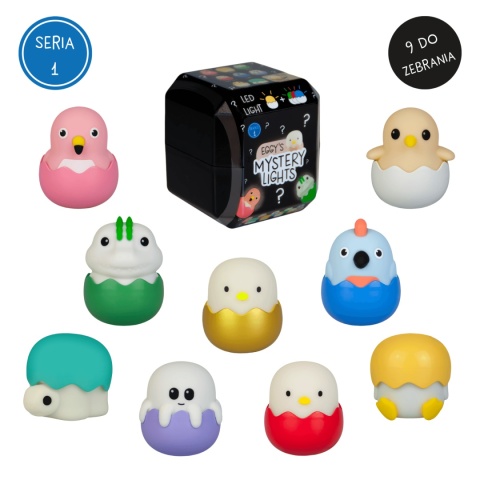 Mini lampki niespodzianki Eggy's Mystery Lights 9 do zebrania
