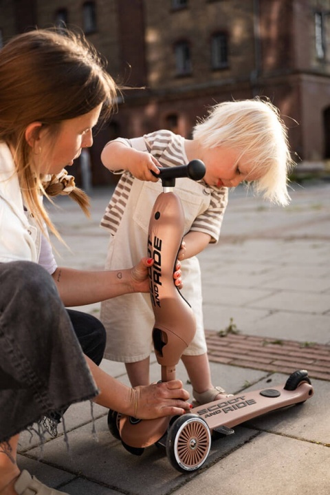 Mocha Highwaykick 1 Push and Go SCOOTANDRIDE 2w1 dostosowywanie wysokości