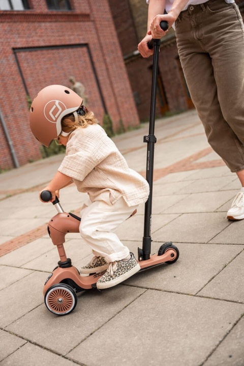 Mocha Highwaykick 1 Push and Go SCOOTANDRIDE 2w1 z kaskiem