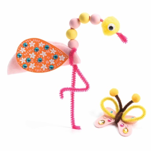 Zestaw artystyczny Djeco kreatywne pudełko dżungla flaming