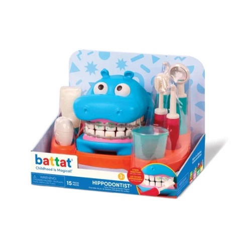 Zestaw do nauki mycia zębów i zabawy w dentystę Hipopotam