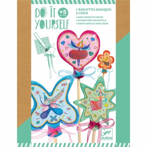 Zestaw do samodzielnego tworzenia Djeco czarodziejskie różdżki przód opakowania