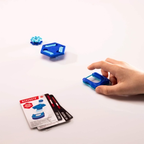 Niebieski Ognisty Zestaw Startowy Fat Brain Toy Co. MagShuto sposób gry