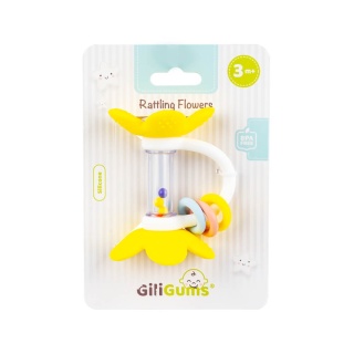 Grzechotka kwiatek GiliGums żółta