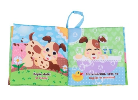 Sensoryczna książka JollyBaby dzień szczeniaka opowiadanie