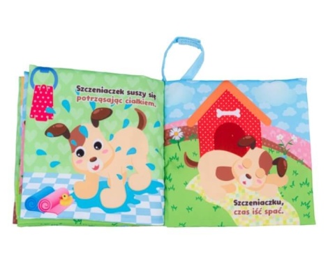 Sensoryczna książka JollyBaby dzień szczeniaka buda