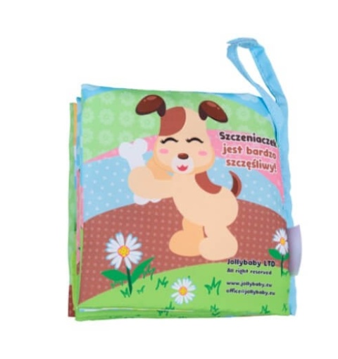 Sensoryczna książka JollyBaby dzień szczeniaka tył