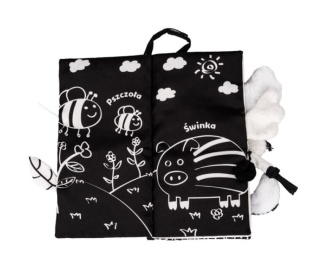 Kontrastowa książka z ogonkami JollyBaby zwierzaki