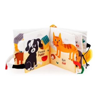 Sensoryczna książka z ogonkami JollyBaby mieszkańcy farmy