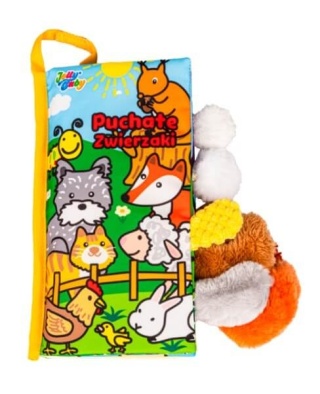 Sensoryczna książka z ogonkami JollyBaby puchate zwierzaki