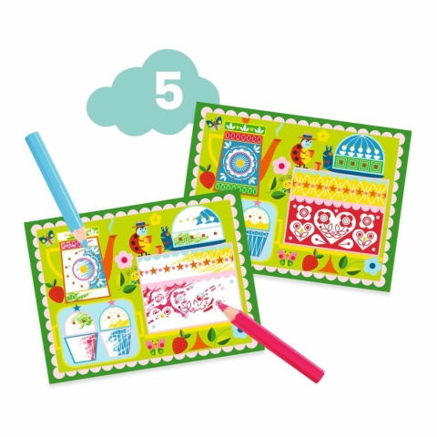 Zestaw artystyczny Djeco kotek i przyjaciele rysowanie kredkami