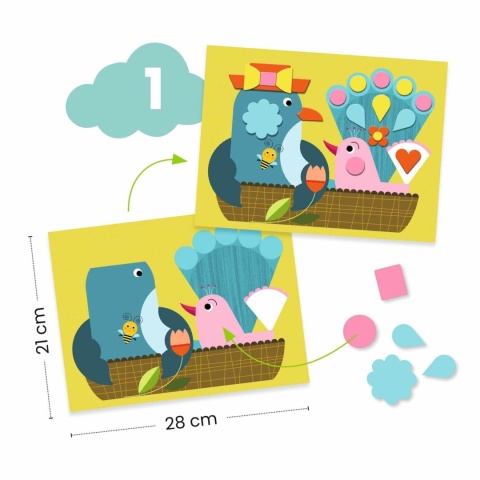 Zestaw artystyczny Djeco kotek i przyjaciele naklejki filcowe