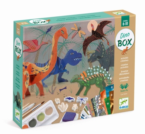 Zestaw artystyczny Djeco świat dinozaurów opakowanie