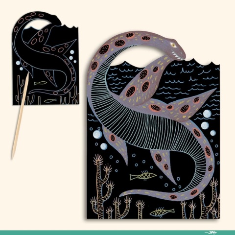 Zestaw artystyczny Djeco świat dinozaurów wydrapywanka