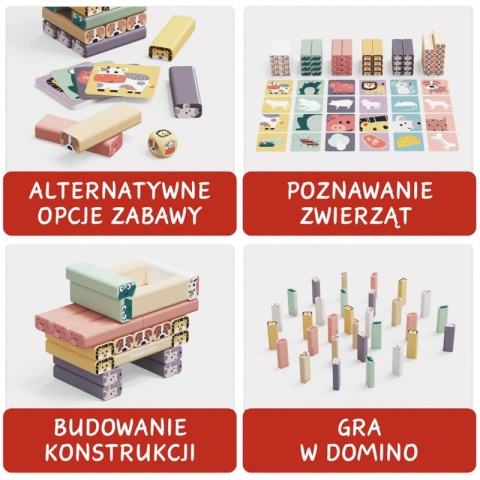 Drewniana wieża z klocków Topbright jakie to zwierzę rozwój