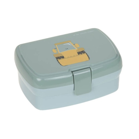 Zestaw śniadaniowy Spychacz Lassig Lunchbox i Tritanowa butelka - śniadaniówka