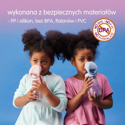 Zielona butelka ze słomką B.Box 380 ml Spearmint bezpieczne materiały