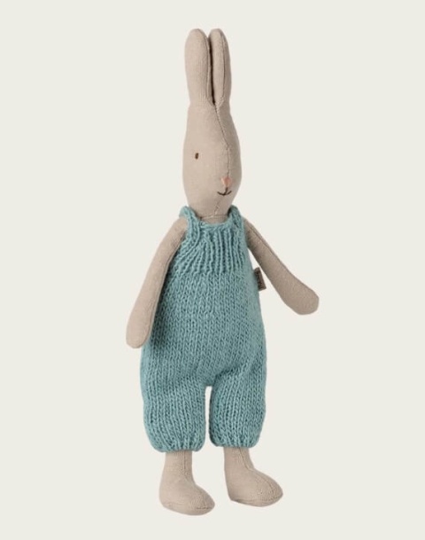 Królik Maileg size 1 w niebieskich ogrodniczkach