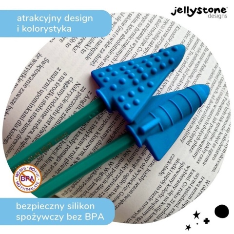 Nakładki antystresowe na ołówek 2 szt. niebieski Jellystone