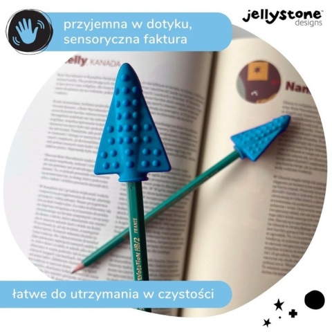 Nakładki antystresowe na ołówek 2 szt. niebieski Jellystone