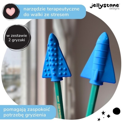 Nakładki antystresowe na ołówek 2 szt. niebieski Jellystone
