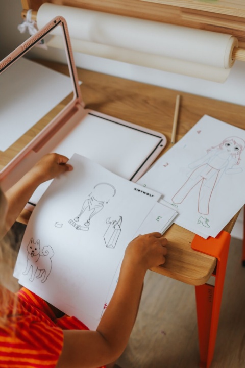 Różowy Tablet rysunkowy K-draw-pro Manga Kidywolf szablony