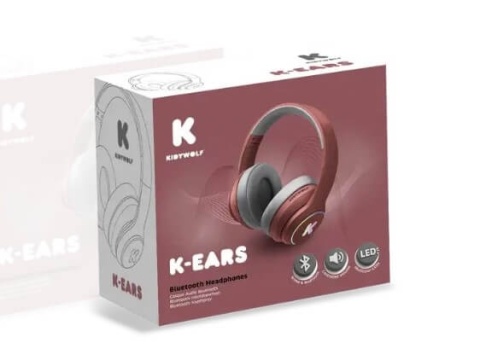 Słuchawki dla nastolatków Kidywolf K-Ears czerwone opakowanie