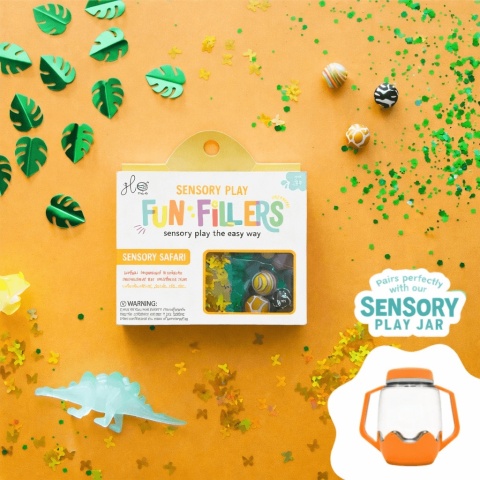 Wkład do słoików sensorycznych Glo Pals Fun Fillers Safari dodatki
