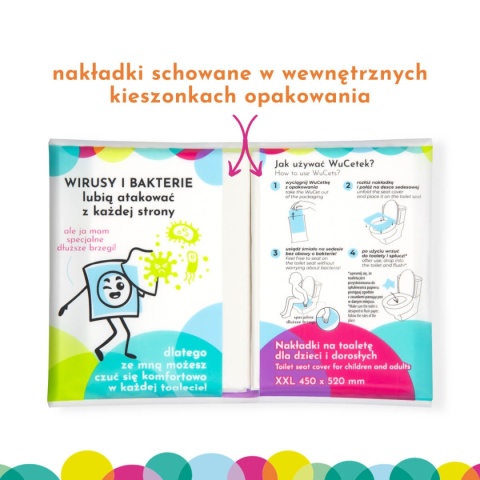 Zestaw nakładki na toaletę WuCetki jednorazowe w środku