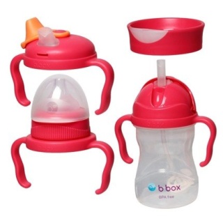 B.BOX Kubek 4w1 zestaw 240 ml, malinowy, b.box