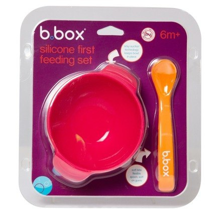 B.Box Silikonowa miseczka z przyssawką i łyżeczką Strawberry Shake B.Box Silikonowa miseczka z przyssawką i łyżeczką Strawberry Shake