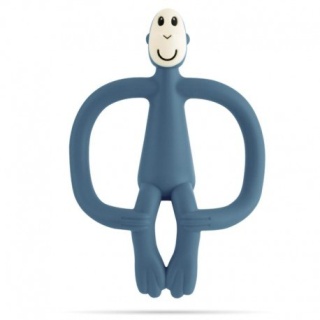 Granatowy gryzak masujący ze szczoteczką Matchstick Monkey