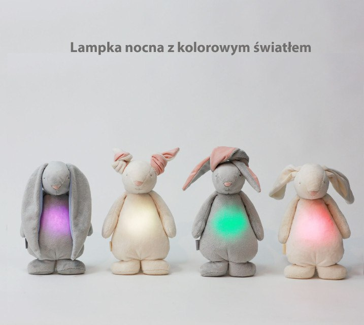 Moonie szumiący króliczek z lampką nocną Cream Moonie szumiący króliczek z lampką nocną Cream
