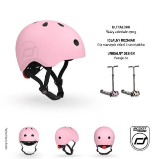 Różowy kask Scootandride dla starszych dzieci i nastolatków M-L
