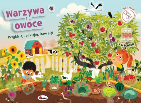 Książka warzywa i owoce AWM z wielokrotnymi naklejkami okładka