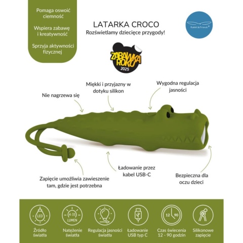 Latarka Krokodyl Croco Rabbit&Friends