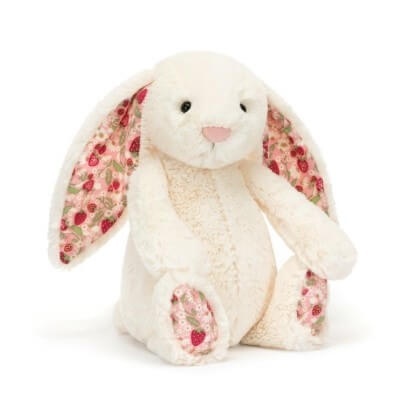 Przytulanka Króliczek Jellycat Berry z kwiecistymi uszami kremowy przód