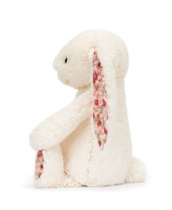 Przytulanka Króliczek Jellycat Berry z kwiecistymi uszami kremowy bok
