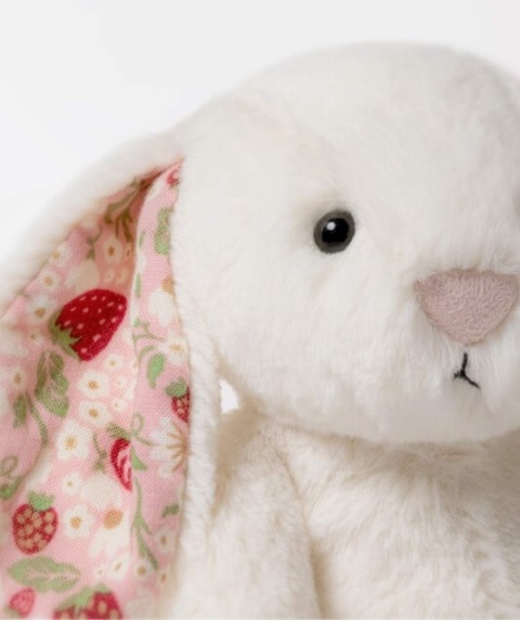 Przytulanka Króliczek Jellycat Berry z kwiecistymi uszami kremowy