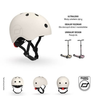 Beżowy kask Scootandride dla starszych dzieci i nastolatków M-L