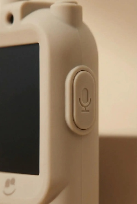 Video Walkie Talkie KidLupe beżowe i brązowe - przycisk