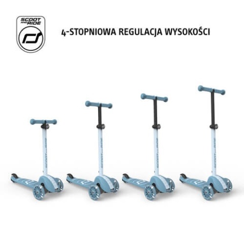 Niebieska Hulajnoga Highwaykick 3S Scootandride LED z systemem sterowania 2w1 - wysokość